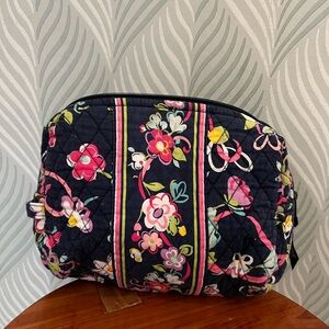 Vera Bradley Navy Floral Cosmetic Bag